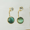 Green Glass Bead Earrings for Girls